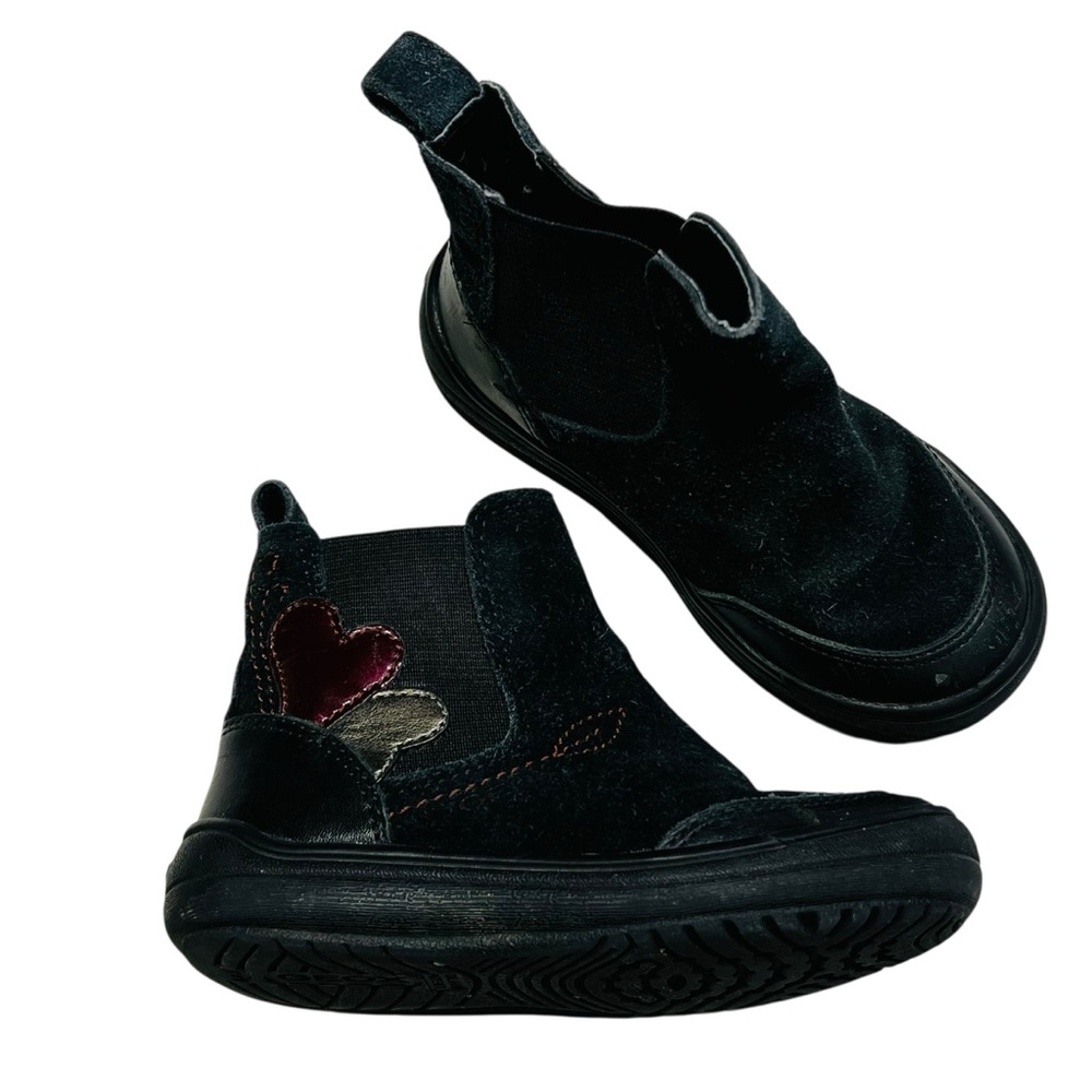 Geox Kids Black and Red Heart Boots